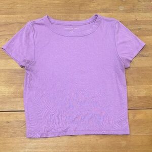 American Eagle Light Pink/Purple Crop Top - Size: Medium, Color: Pink/Purple